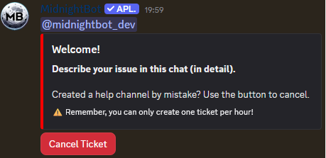 Ticket system screenshot 2