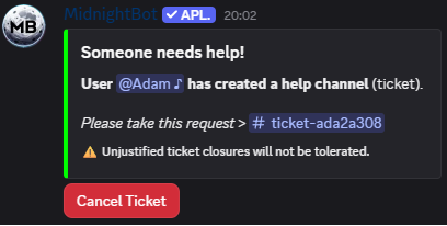 Ticket system screenshot 3
